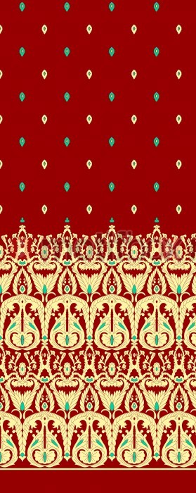 floral pattern textile design and border design