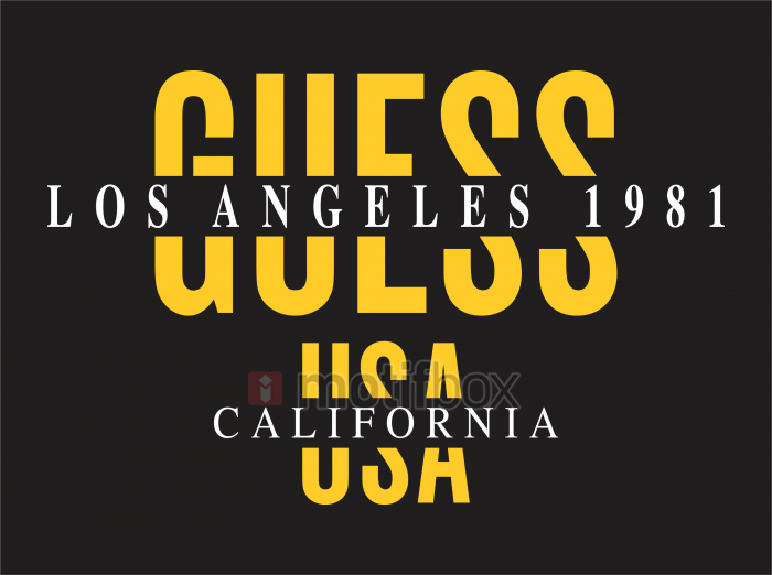 guess los angeles 1981 usa california t-shirt design