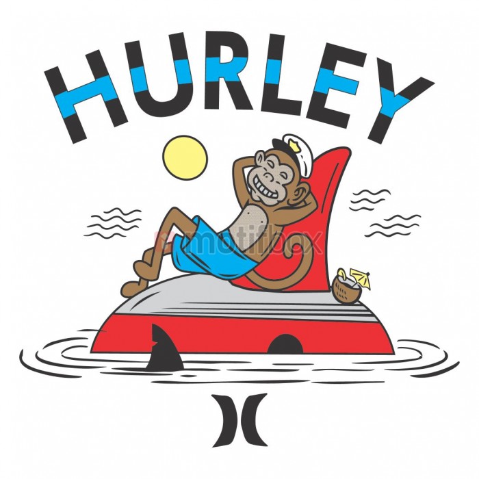 hurley monkey t-shirt design