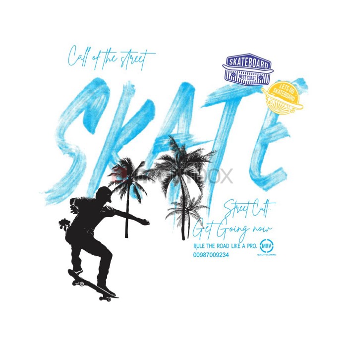 skate board t-shirt vector