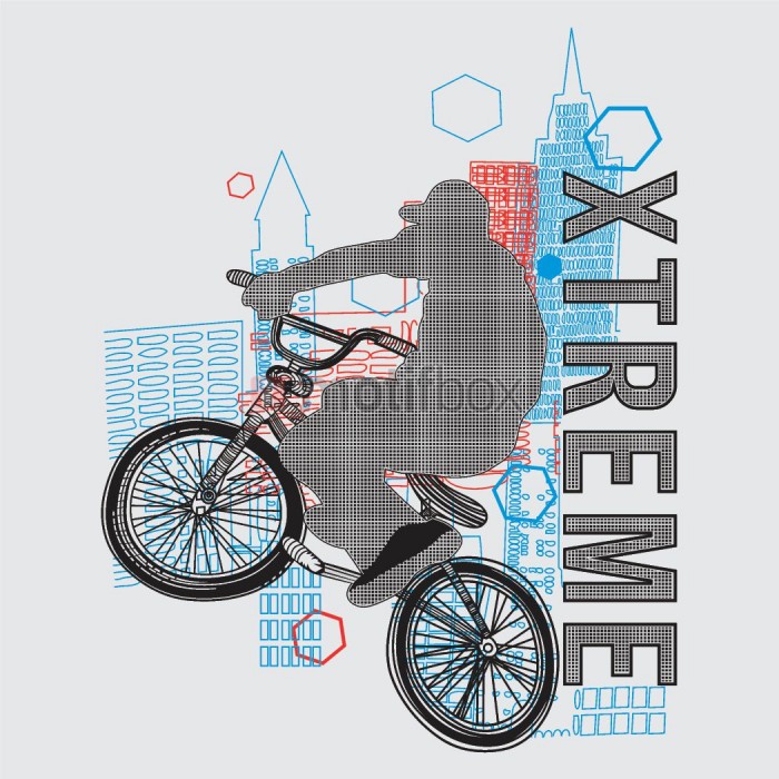 x-treme cycle t-shirt design 