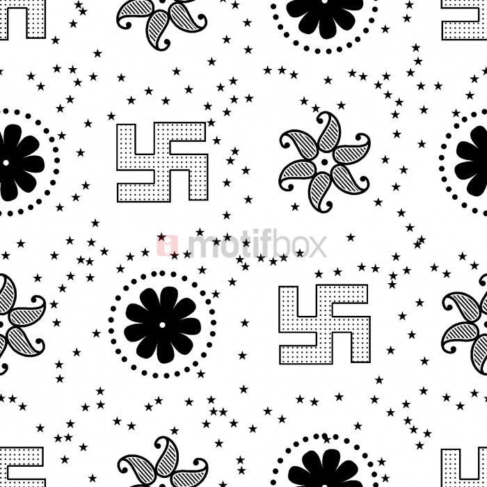 black and white textile floral design and pattern